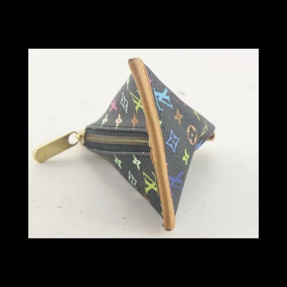 Louis Vuitton Black Monogram Multicolor Berlingo Coin Pouch Keychain 1LV824K